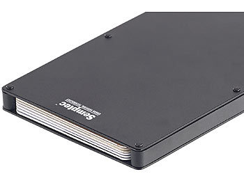 Semptec RFID-Kartenetui, Aluminium, Auswurf-Mechanismus, für EC-Karten u.v.m.