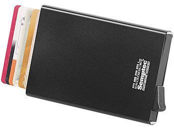RFID Schutz Edles Kreditkartenetui mit RFID Schutz/NFC Schutz Slim Wallet Kreditkartenschutz RFID Abschirmung Business Geschenk für Damen & Herren Farbe: braun RFID Schutzhülle 