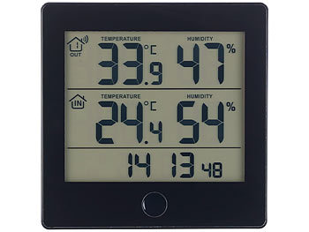 infactory Thermo-/Hygrometer-Datenlogger mit Au&szlig;ensensor, Bluetooth & App infactory Thermometer/Hygrometer-Datenlogger mit Apps