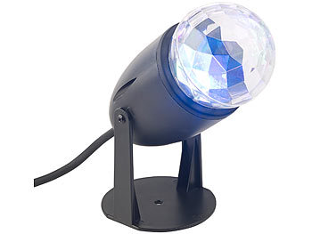 Lunartec LED Partylicht: LED-Disko-Projektor, bewegtes Punkte-Muster, innen  & außen, 3 W, IP44 (LED Party)