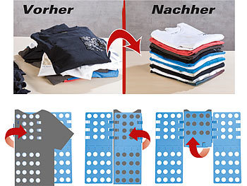 Wäschefaltbrett: PEARL Wäsche-Faltbrett für Hemden & Co., 68 x 57 cm, blau, klappbar