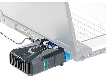 Callstel Notebook-Kühler mit Turbo-Lüfter & LCD-Display, 4.200 U/Min.