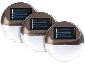 3 x Solar LED Zaunleuchte Wandleuchte Wegbeleuchtung Treppenlicht 2 LED/Lampe 