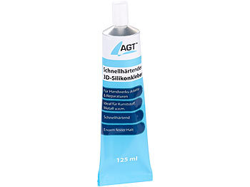 AGT 3er-Set schnellhärtender 3D-Silikonkleber, transparent, 125 ml
