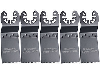 Multitool Tauchsägeblätt: AGT Professional Standard-Tauchsägeblatt, 34 mm, CRV, Schnellspannung, 5er-Set