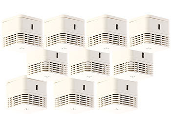 VisorTech Mini-Rauchwarnmelder, 10-Jahres-Batterie, VdS-zertifiziert, 10er-Set VisorTech Mini-Rauchmelder