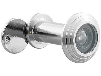 Guckloch: PEARL Türspion mit Sichtschutz, 160°, 36-60 mm, Ø 14 mm, Edelstahl satiniert