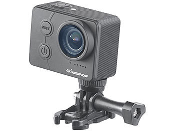 Somikon UHD-Action-Cam mit WLAN, Sony-Sensor, wasserdicht ohne Gehäuse, IPX8