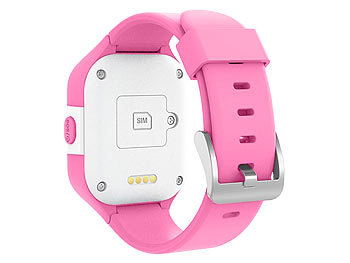 TrackerID Kinder-Smartwatch mit GPS-/GSM-/WiFi-Tracking, SOS-Taste, rosa, IP65