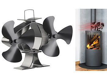 Kaminöfen Ventilator Ofenventilator mit 3 Rotorblätter ohne Strom 