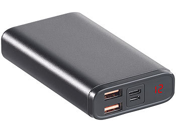 revolt Powerbank, Quick Charge 3.0 & USB Typ C PD, 10.000 mAh, bis 3 A, 18 W