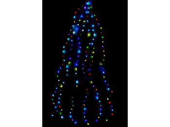 Lunartec Christbaum-Überwurf-Lichterkette, 180 bunte LEDs, 6 Girlanden, je 3 m