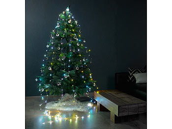 Weihnachtsbaum Überwurf Lichterkette bunt