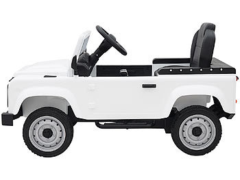 Playtastic Kinderauto - Land-Rover-Defender, Tretpedalen und EVA-Rädern, weiß