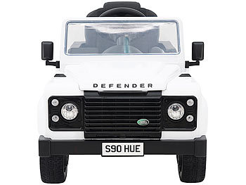 Playtastic Kinderauto - Land-Rover-Defender, Tretpedalen und EVA-Rädern, weiß
