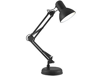 Schreibtischlampe Alt: Lunartec Retro-Schreibtischlampe mit 2 Gelenk-Armen, für E14-Lampe bis 60 Watt