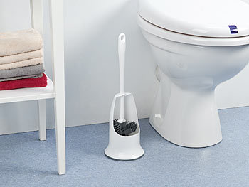 wechselbarer Kopf BadeStern 2 WC-Silikon-Bürsten mit Spülrandreiniger & Halter 
