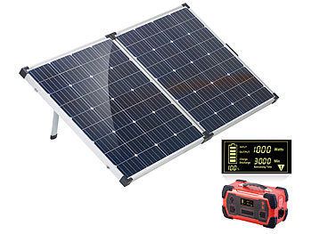 Solar Power: revolt Powerstation & Solar-Generator mit mobilem 160-Watt-Solarpanel; 800 Wh