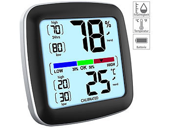 infactory Digitales Präzisions-Thermo-/Hygrometer mit LCD-Display, kalibrierbar