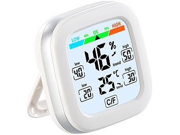 infactory 2er Pack Digitales Hygrometer und Thermometer mit Trendanzeige