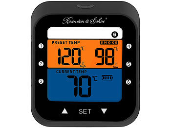 Termometro Digitale Per Carne E Barbecue Con Display Touch Screen E Timer - Sonda Pieghevole, Allarme Temperatura, Per Griglia E Cucina
