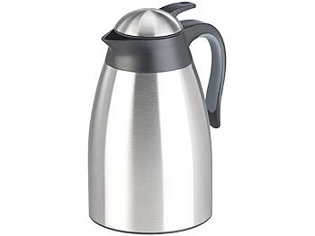 Edelstahl Pump Isolierkanne 1,9 l Edelstahlkanne Thermokanne Kaffee Tee Kanne 