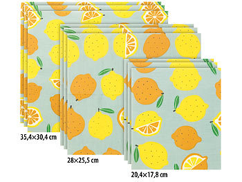 Dauer-Butterbrotpapier: Rosenstein & Söhne 9er-Set Bienenwachspapier für Lebensmittel, 3 verschiedene Größen