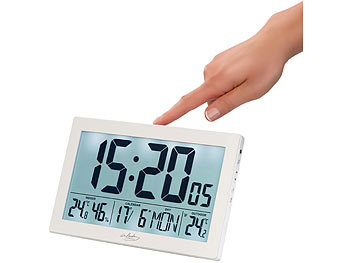 Digital Thermometer Analog Bilderrahmen Uhr Wecker Temperatur Tisch Innen Büro 