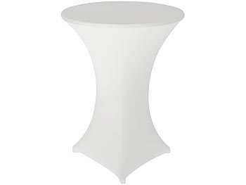 Hussen Tische: infactory Stretch-Stehtischhusse, OEKO-TEX® Standard 100, Ø 80 cm, weiß