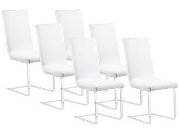 Stuhlverkleidungen: infactory 6er-Set Stretch-Stuhlhussen, OEKO-TEX® Standard 100, 42x42x60 cm, weiß