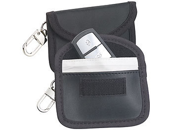 Autoschlüsseltasche: Semptec 2er-Set RFID-Schutztaschen für Keyless-Funk-Autoschlüssel, Kunstleder