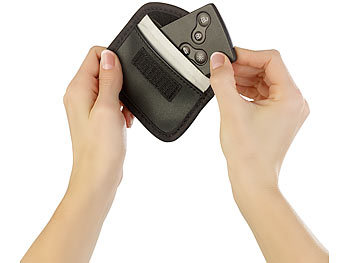 Semptec 4er-Set RFID-Schutztaschen für Funk-Autoschlüssel, aus Kunstleder