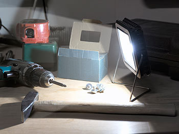 50W Solar COB LED Arbeitslampe Baustrahler Flutlicht Werkstattlampe 3000LM 
