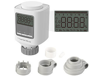 PEARL Programmierbares Heizkörper-Thermostat mit Bluetooth, App, LCD-Display