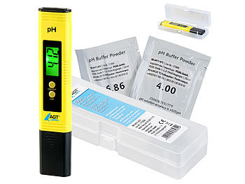 pH Messgerät: AGT Digitales pH-Wert-Testgerät mit ATC-Funktion & LCD-Display, pH 0 - 14