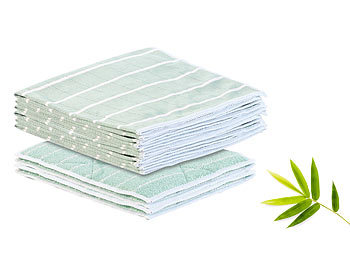 Bad Haushalt saugfähig Handtuch Waschen Bambusfaser reinigen Küchentuch: PEARL 10er-Set Bambusfaser-Putztücher, 6x 40 x 40 cm und 4x 22 x 19 cm