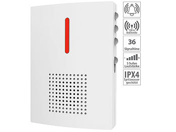 Tür Klingel: CASAcontrol Funk-Empfänger für Türklingel FTK-120, Licht- & Ton, bis 100 m, weiß