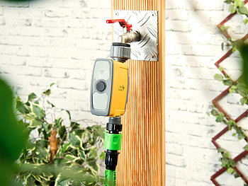 WLAN-Bewässerungscomputer mit App und Wasserverteiler für Gartenschlauch