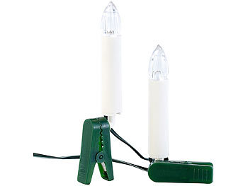 Lunartec Solar-Lichterkette für Außen mit 10 flackernden LED-Kerzen, 3er-Set