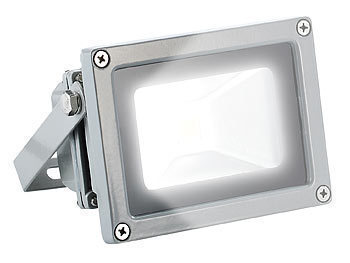 PEARL Wetterfester LED-Fluter, 10 W, warmweiß / 2700 K, IP65, metallgrau