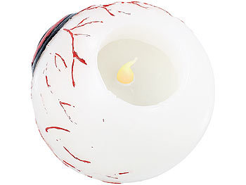 Lunartec Halloween LED-Echtwachs-Kerze im Augendesign