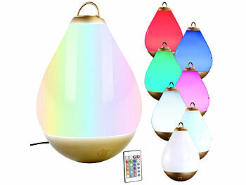 Farbwechsel Lampe: Lunartec RGB-Stimmungsleuchte, mit Fernbedienung, IP65