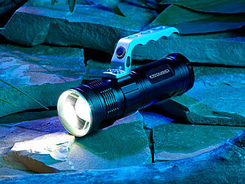 KryoLights LED-Akku-Taschenlampe TRC-180.3a mit Zoom, 1000 lm, 10 Watt, IP65