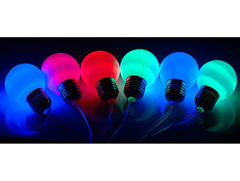Lunartec Solar Lichterkette, 5 m, multicolor, 12 LEDs Glühbirnenform