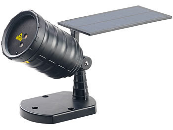 Lunartec Solar-Laser-Projektor mit Akku, Sternenregen-Lichteffekt, Timer, IP65