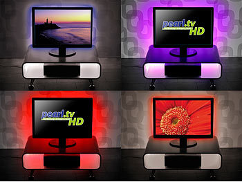 Lunartec TV-Hintergrundbeleuchtung mit 4 RGB-Leisten für 117 - 177 cm, USB