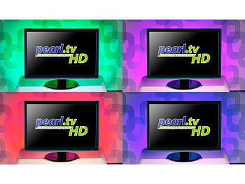 Lunartec TV-Hintergrundbeleuchtung mit 4 RGB-Leisten für 61 - 111 cm, USB