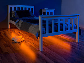 Lunartec LED-Bettlicht für Doppelbett, 2 Bewegungssensoren, 2x 1,5 m, kürzbar