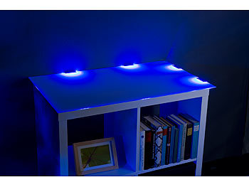 Lunartec LED-Glasbodenbeleuchtung mit Fernbedienung, 4 Klammern mit 12 RGB-LEDs