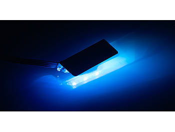Lunartec LED-Glasbodenbeleuchtung mit Fernbedienung, 4 Klammern mit 12 RGB-LEDs